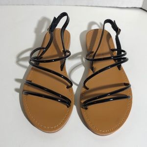 Black Strappy Metallic Sandal